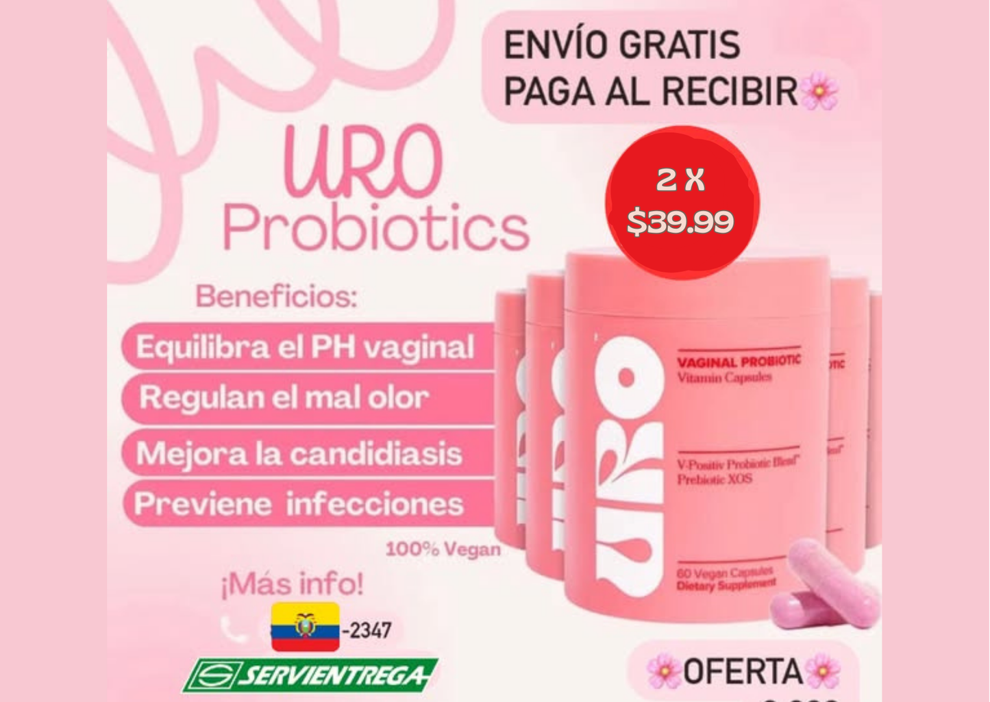 2x1 URO Probióticos Importados