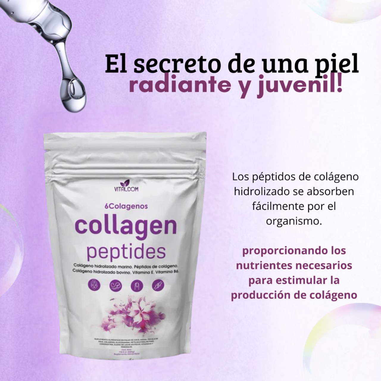 2x1 Vitalcom Collangen Peptides Importados