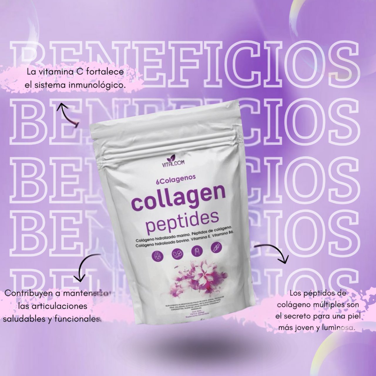 2x1 Vitalcom Collangen Peptides Importados